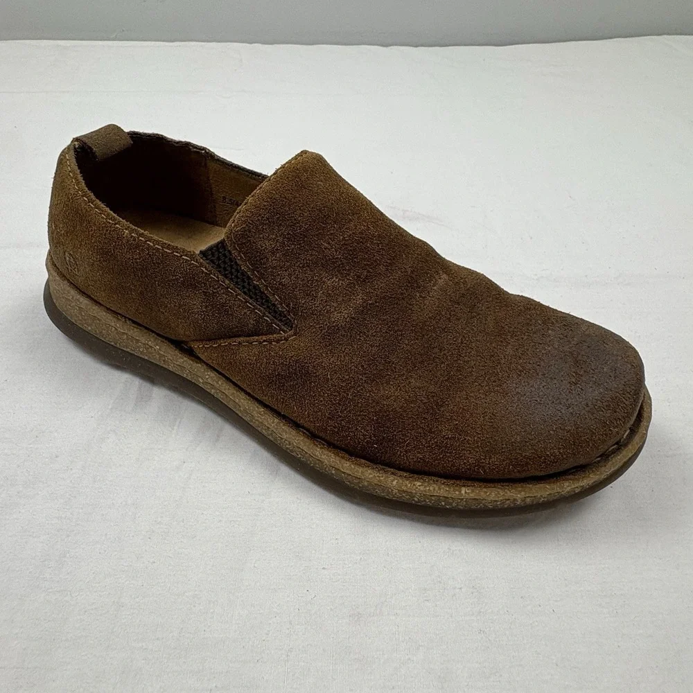 Born 8.5 Bryson Brown Distressed Suede Slip-On Casual Shoes Mens 8.5M EUC